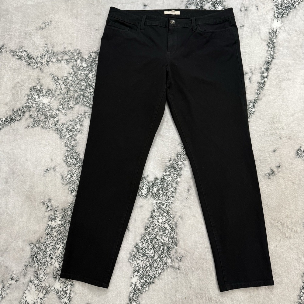 Banana Republic Womens Sz 14 Black Stretch Ankle Pants Slim Fit Career Workwear